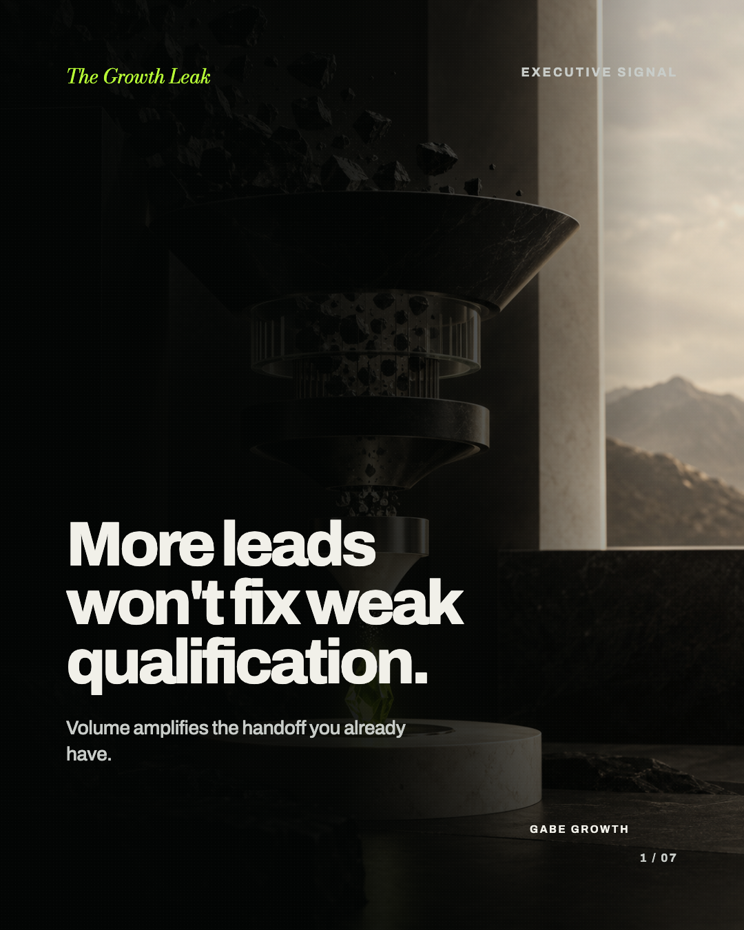 Gabe Growth carousel cover about lead quality and qualification